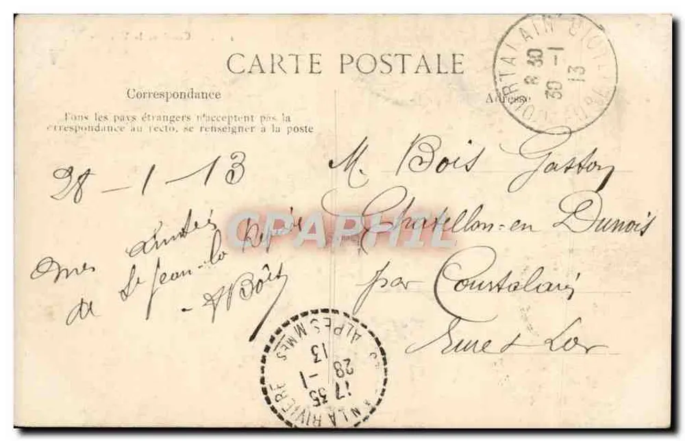 Canal de la Vésubie — vista na floresta — editor desconhecido, n° 1434 - Verso