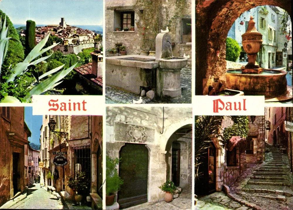 Saint-Paul - Côte d'Azur — Panoramablick, Brunnen und Gassen — Editions GILLETTA, NICE - Vorderseite