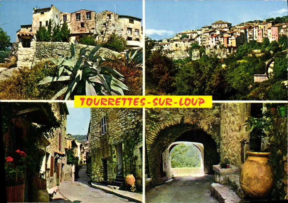 Tourette-sur-Loup — vista panorâmica e vielas — Edições S.E.P. Nice - Frente