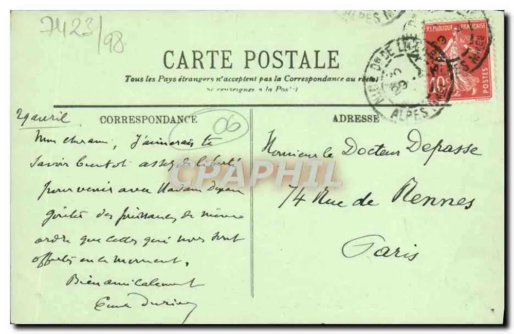 La Turbie — Torre de Augusto — LL. n°296 - Verso