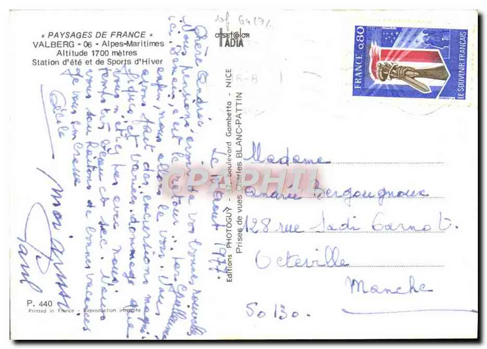 Valberg — Alpes-Maritimes — Höhe 1700 Meter — Editions Photoguy — P. 440 - Rückseite