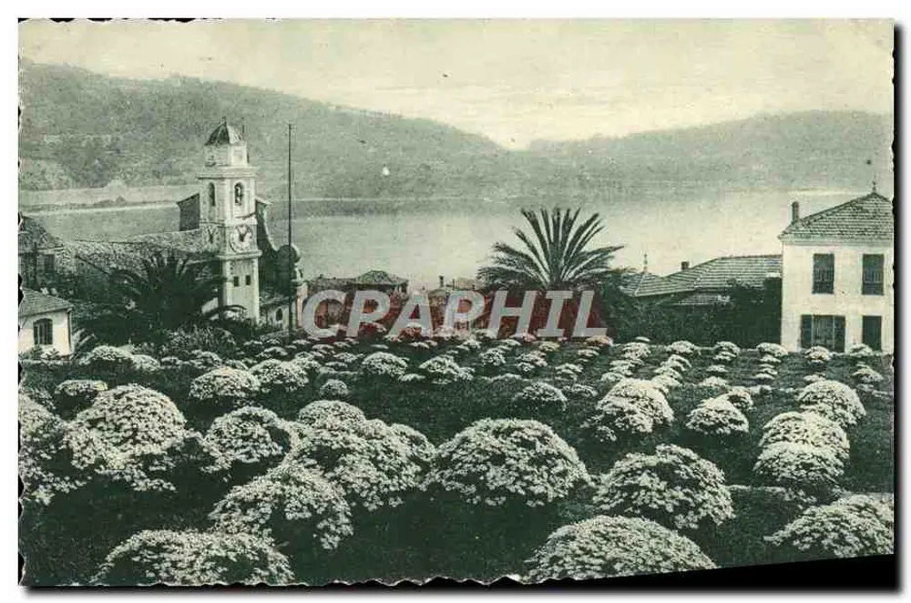 Villefranche-sur-Mer — vista do lago e da igreja — editada pela Agência Nacional de Viagens - Frente