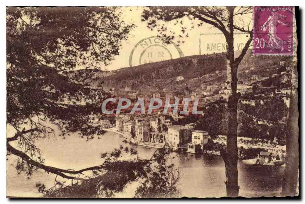 Villefranche-sur-Mer — à travers les Pins — éditeur : 7e Ancienne de Arts Photodécaniques - Strasbourg - Recto