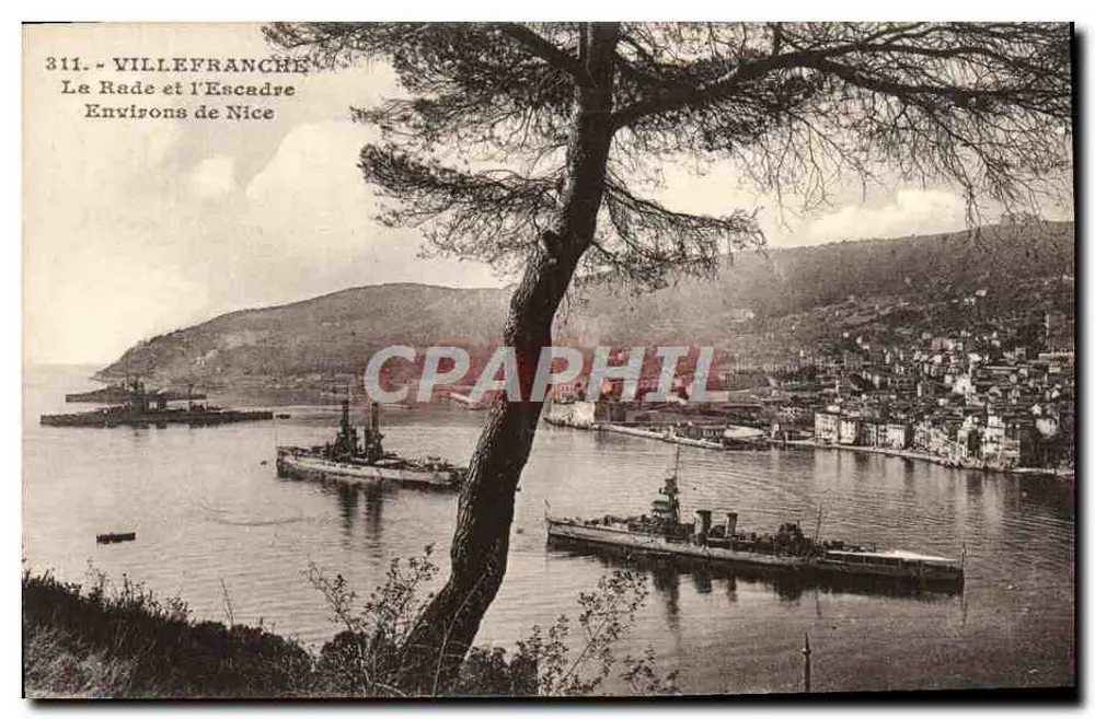 Villefranche - La Rade et l'Escadre - Environs de Nice - Éditeur Giletta, Nice - Recto