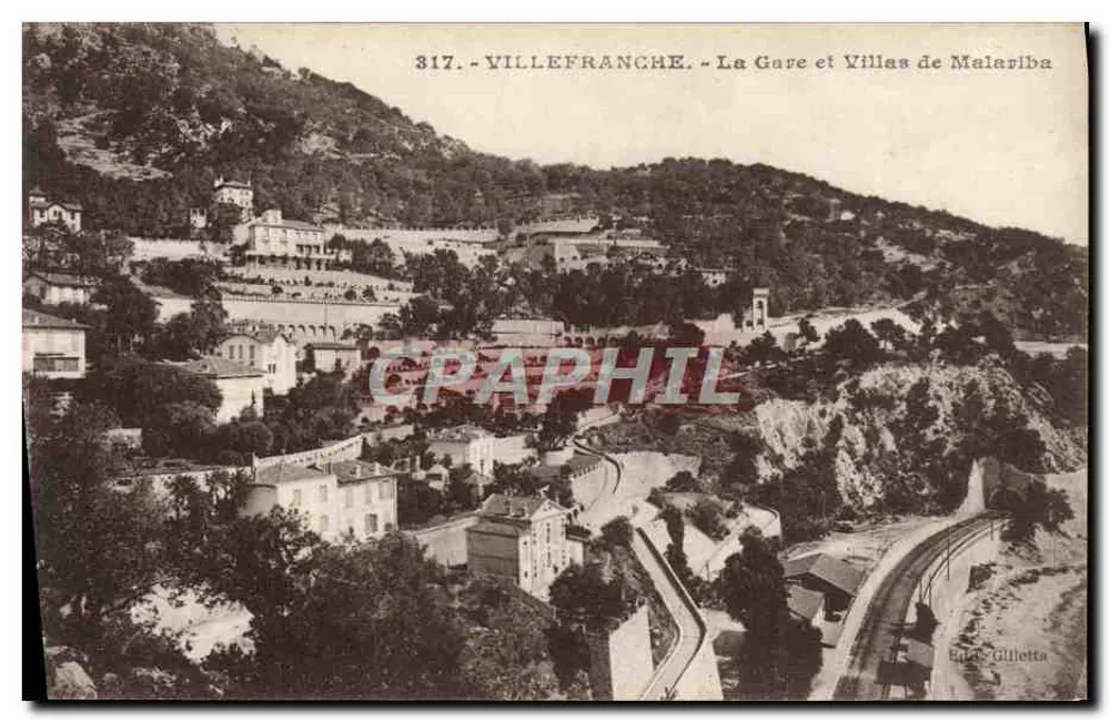 Villefranche - Die Station und Villen von Malariba — J. Gilletta, n° 317 - Vorderseite