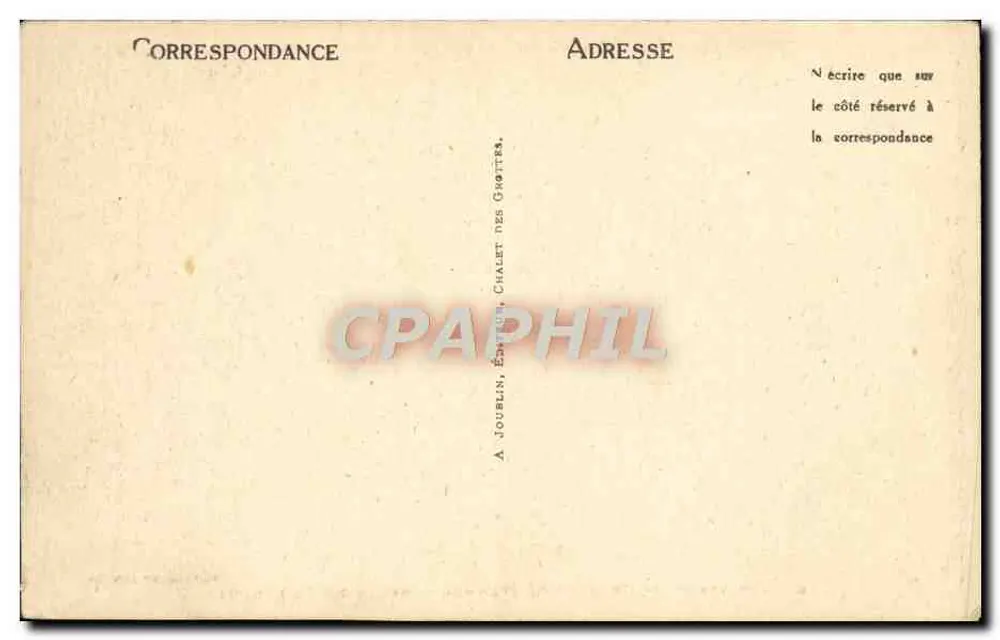 Grottes d'Arcy-sur-Cure (Yonne) — Salle de la Boucherie — Éditeur Joublin, n°6 - Verso