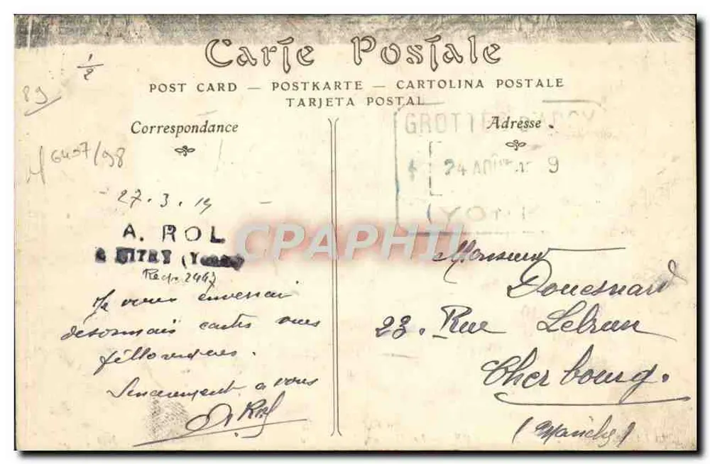 Arcy-sur-Cure — As Grutas, o Calvário — ND Phot. - Verso