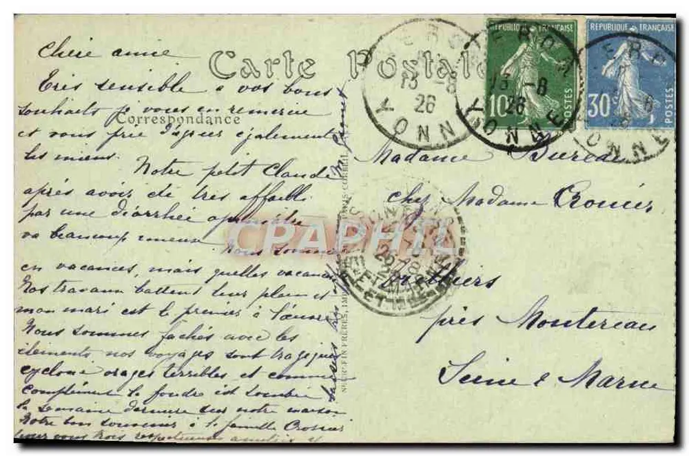 Arcy-sur-Cure — La Cure, Ansicht vom Grand Pont — JND Phot. - Rückseite