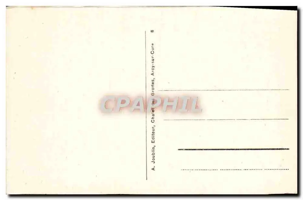 Grottes d'Arcy-sur-Cure (Yonne) — Saal Sainte-Marguerite — Verleger A. Joublin - Rückseite
