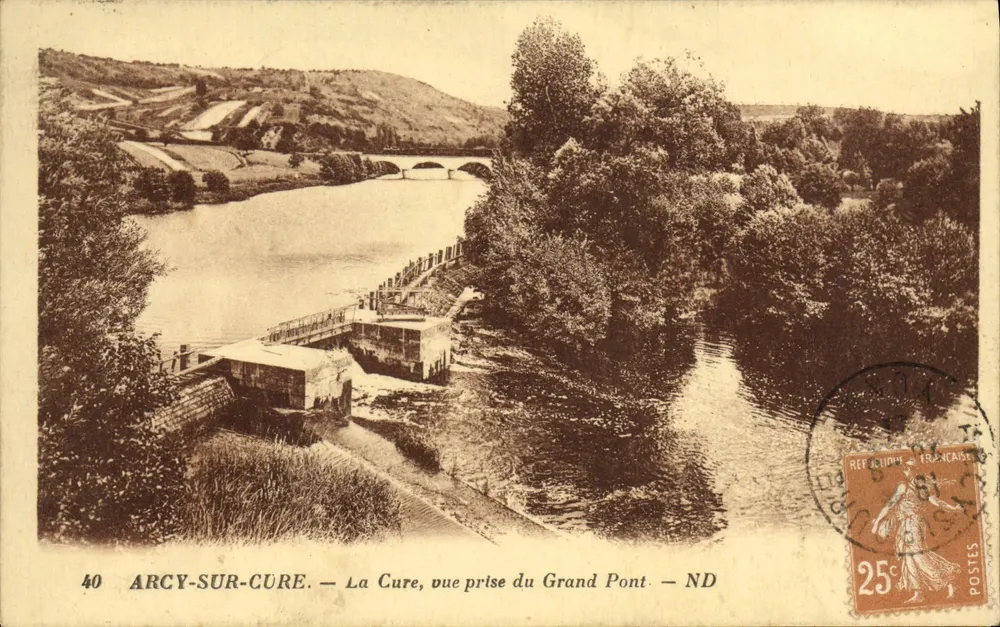 Arcy-sur-Cure — Die Cure, Ansicht vom Großen Brücke — ND - Vorderseite