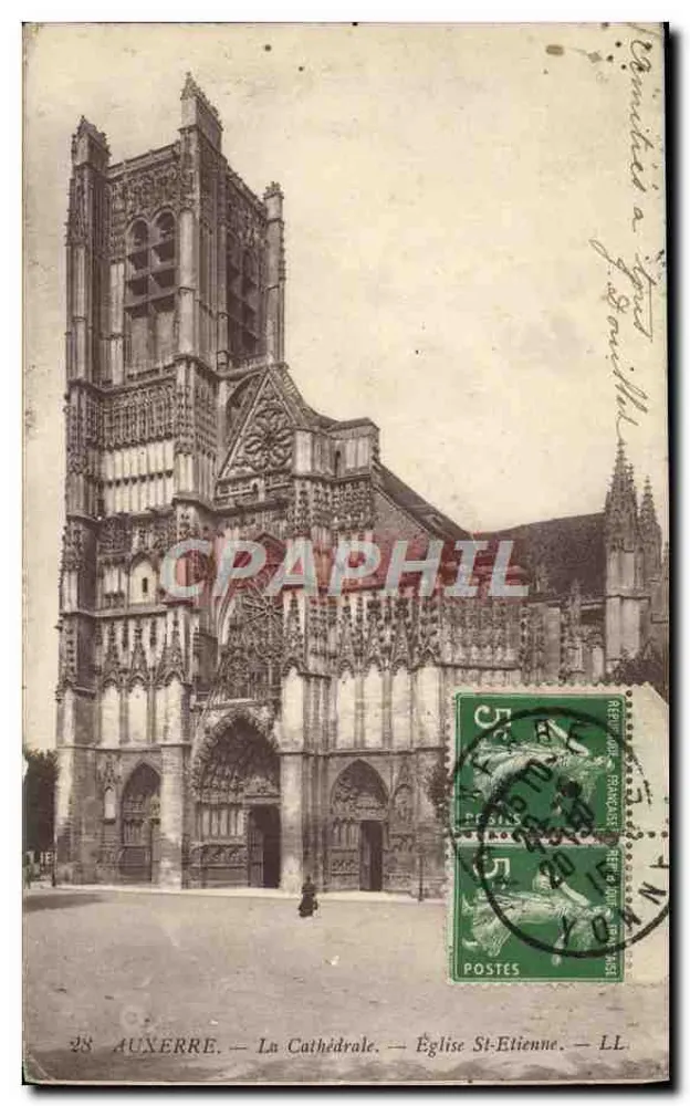 Auxerre — La Cathédrale — Église St-Etienne — Éditeur LL - Recto