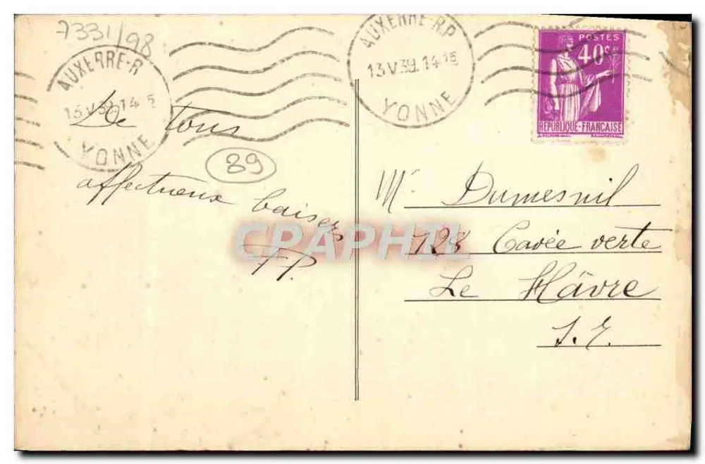 Auxerre — A Catedral — Editor G. Harney, n°4 - Verso
