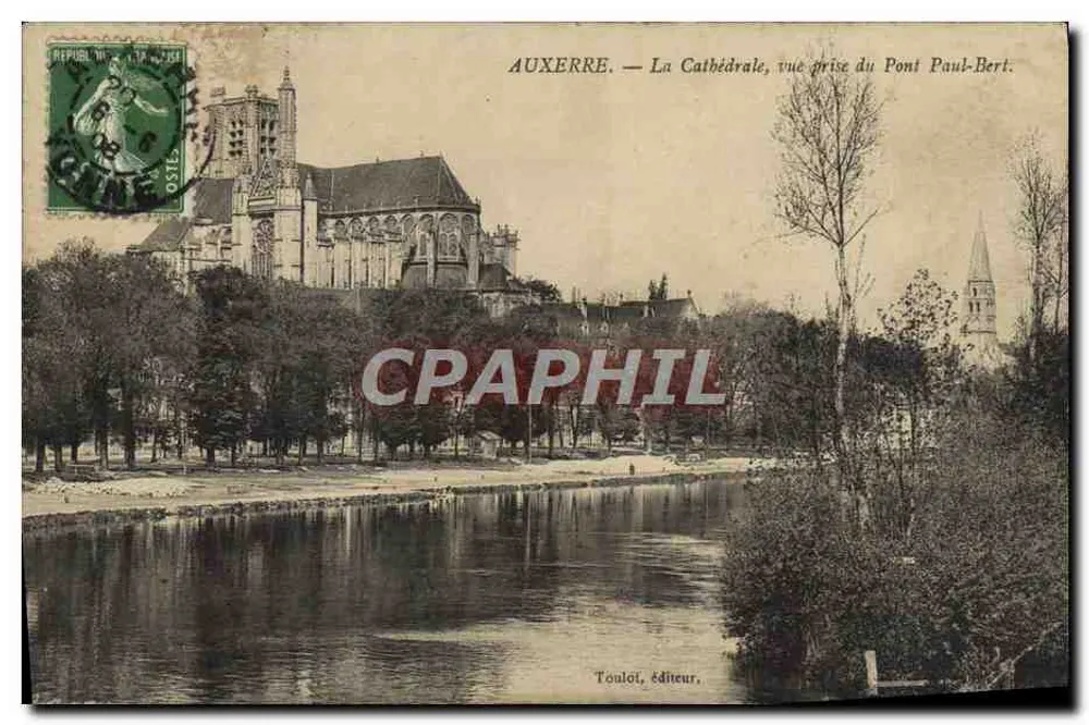 Auxerre — Die Kathedrale, Ansicht vom Pont Paul-Bert — Touloui, Verlag - Vorderseite