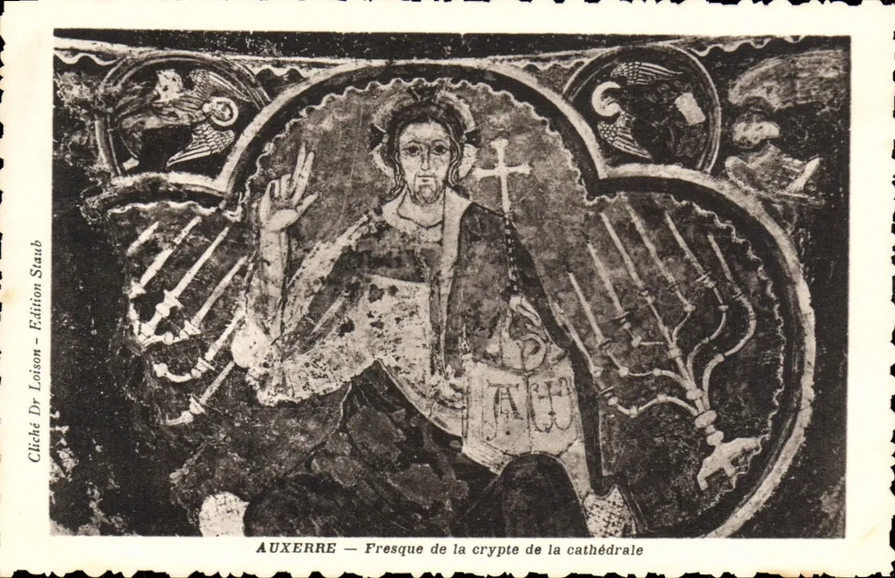 Auxerre — Fresco da cripta da catedral — Cliché Dr Loison, Edição Staub - Frente