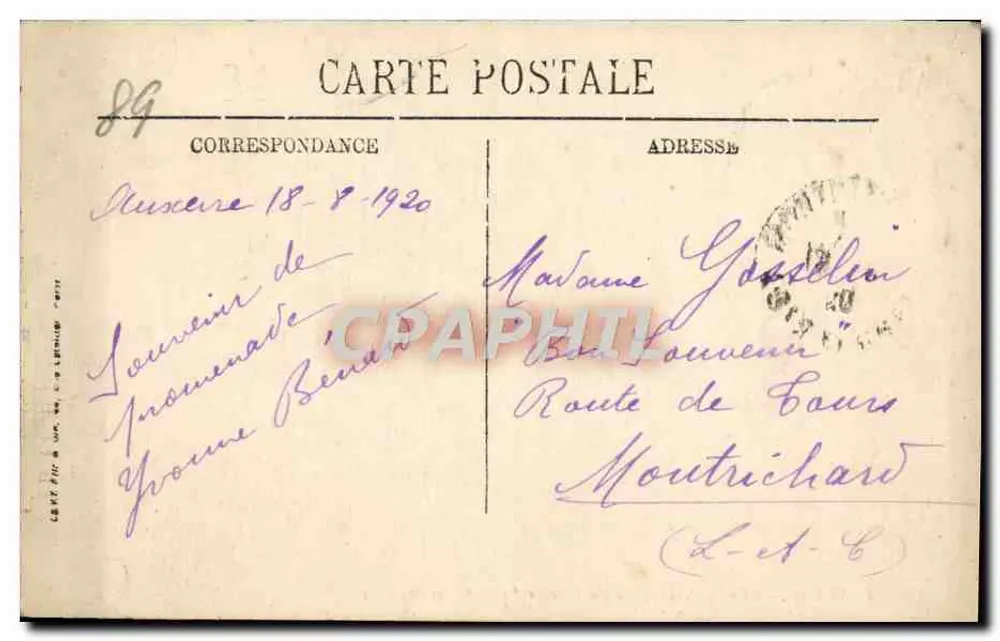 Auxerre — Vue générale prise du Clocher Saint-Germain — LL. — N°10 - Verso