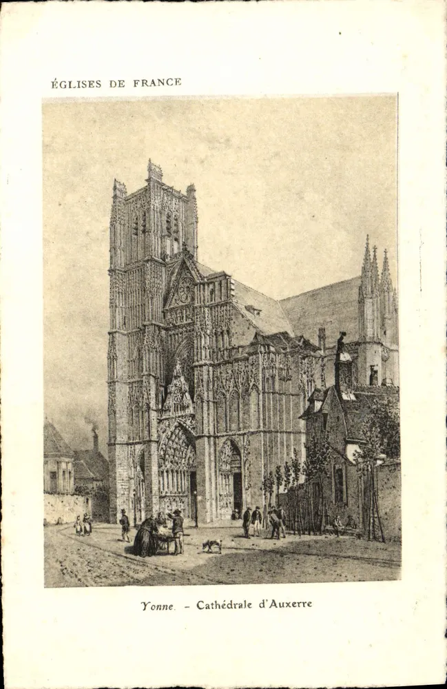 Yonne - Catedral de Auxerre — Iglesias de Francia, Edición Artística 'SCPPA' París - Anverso