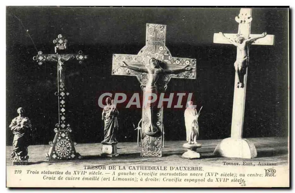 Schatz der Kathedrale von Auxerre — Drei Statuetten aus dem 17. Jahrhundert — Toulot, Verlag Auxerre - Vorderseite