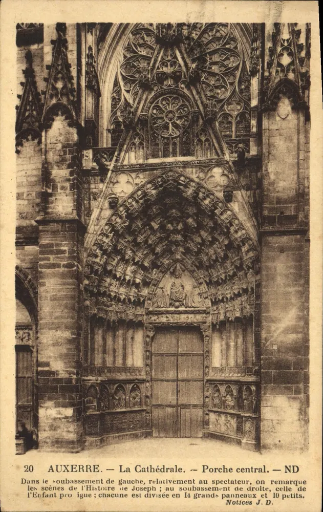 Auxerre — Die Kathedrale — Zentraler Portal — Hinweise J.D. — n°20 - Vorderseite