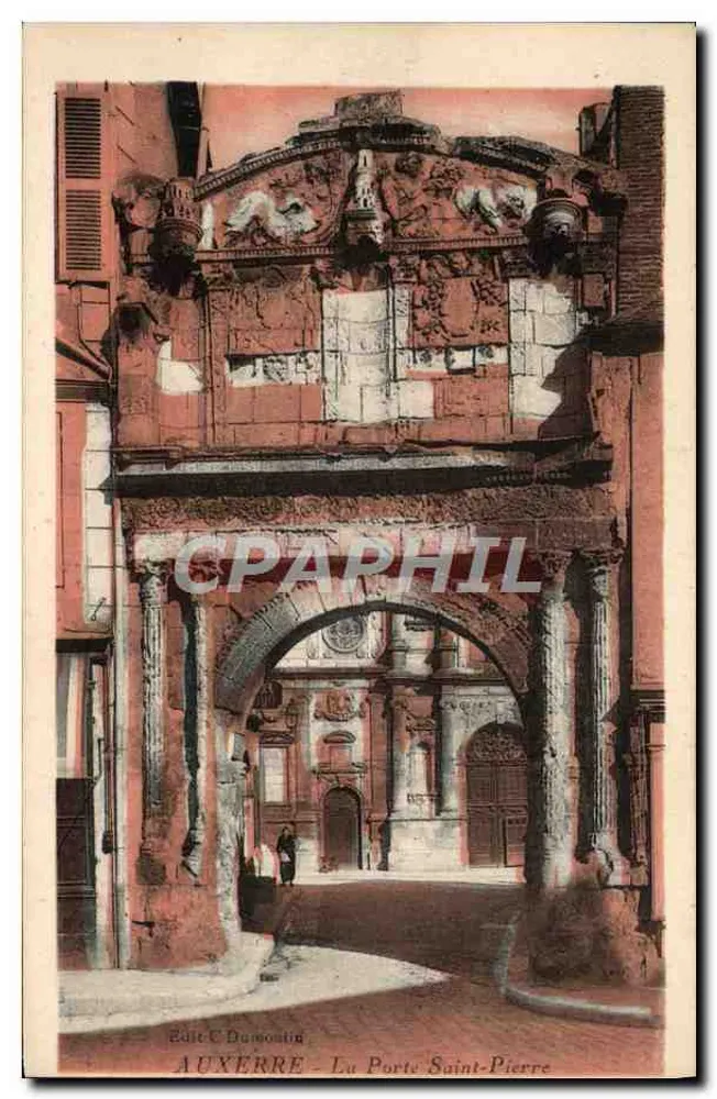 Auxerre - A Porta Santo Pedro — editor C. Dumoulin - Frente