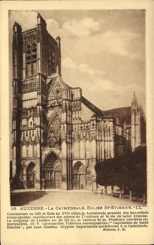 Auxerre - Die Kathedrale, Kirche Saint-Étienne — Notices J.D. - Vorderseite