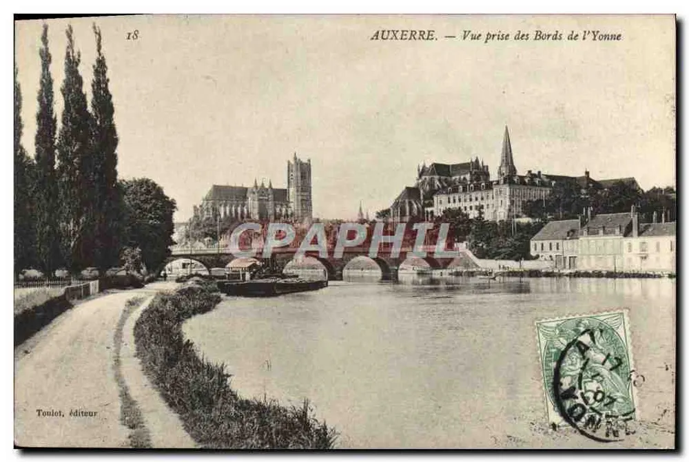 Auxerre — Ansicht von den Ufern der Yonne — Toulot, Verlag - Vorderseite