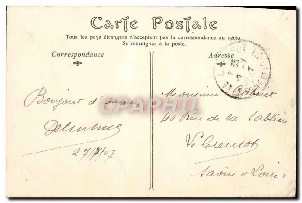 Auxerre — Ansicht von den Ufern der Yonne — Toulot, Verlag - Rückseite
