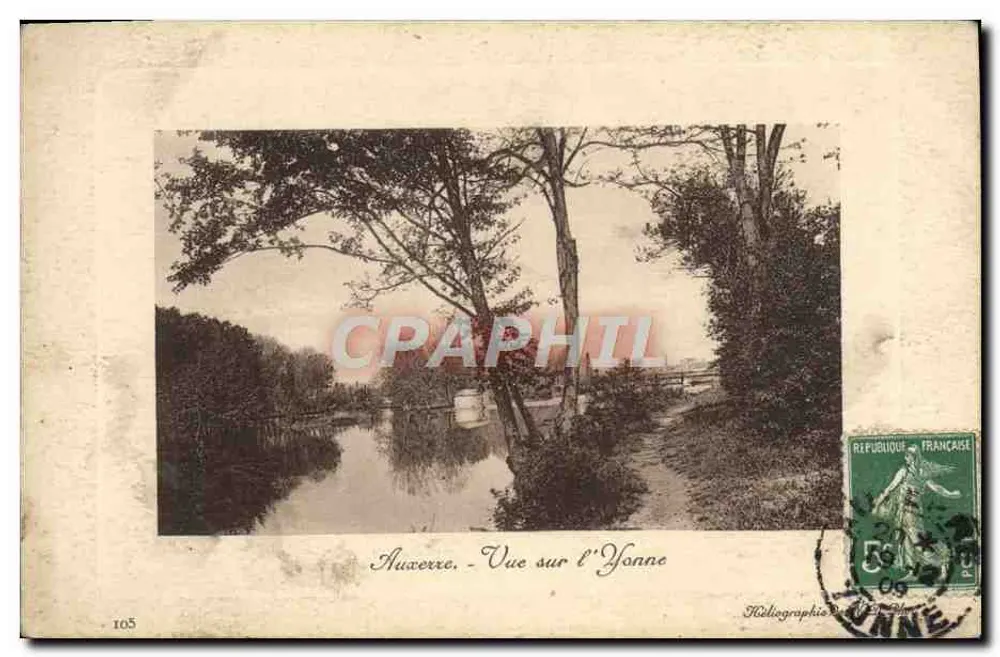 Auzerre - Uitzicht op de Yonne — Heliotypie N. D. - n° 105 - Voorkant