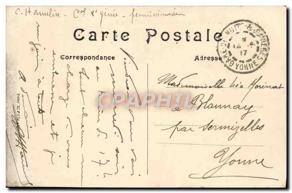 Auxerre — Ansicht vom Saint-Pierre (Seite der Uhr) — n°21 - Rückseite