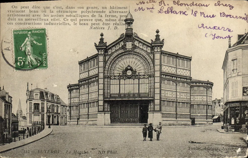 AUXERRE, Le Marché — éditeur Toulour, éditeur Auxerre - Frente