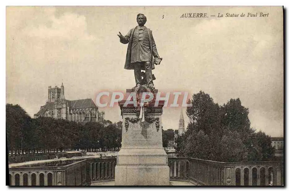 Auxerre — A Estátua de Paul Bert — editor desconhecido, n° de série 3 - Frente