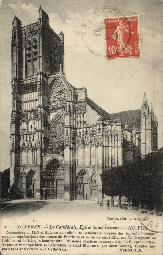 Auxerre — Die Kathedrale, Kirche Saint-Étienne — Toulot, Verleger — ND Phor. - Vorderseite