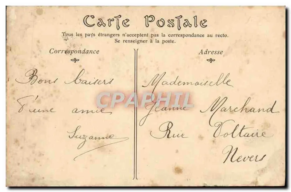 Auxerre — Neue Jungen-Schule der Rue du Pont — Verlag Toulot - Rückseite