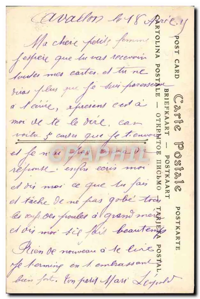 Avallon. Un Coin du Cousin — Cimetière Renaudot, lib. é. - Verso