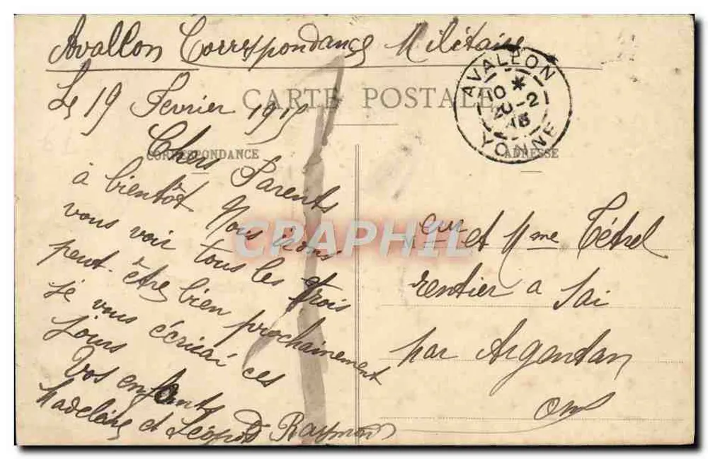 Avallon — Ansicht vom Route de Lormes — Pothain, Verlag Avallon - Rückseite