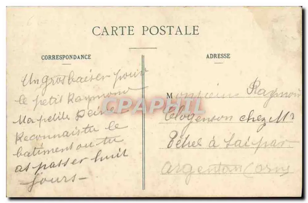 Avallon - Entrada principal do Colégio — Pothain, editor, Avallon, n°75 - Verso