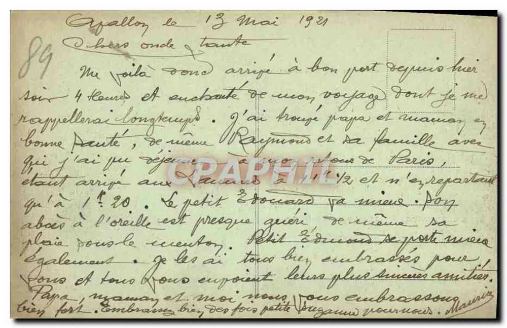 Avallon — Panoramablick vom Alleux — Verlag nicht sichtbar - Rückseite