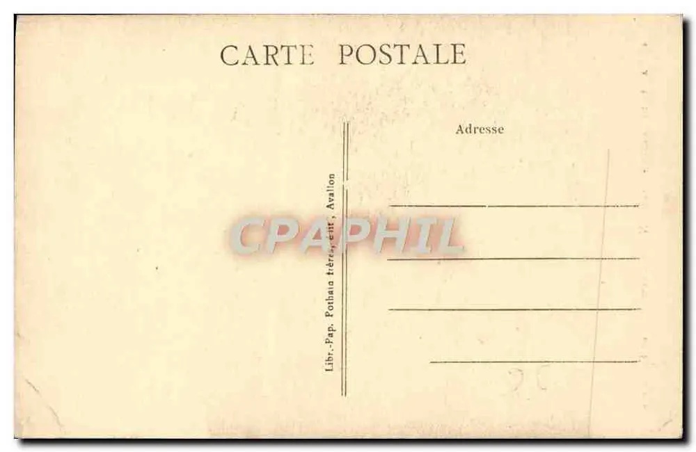 Vallée du Cousin - Avallon — Ansicht zwischen den beiden Vorstädten — Librairie Pothain Frères, Verlag, Avallon - Rückseite