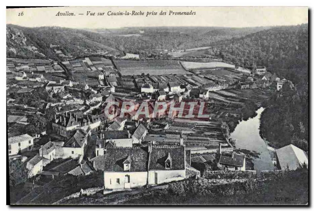 Avallon — Blick auf Cousin-la-Roche von den Promenades — Promenades - Vorderseite
