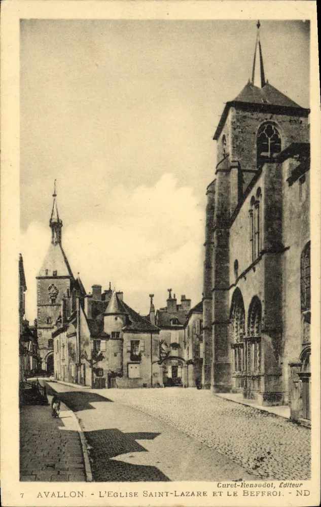 Avallon - Ansicht der Kirche Saint-Lazare und des Glockenturms — Curet-Renaudot, Verlag - Vorderseite