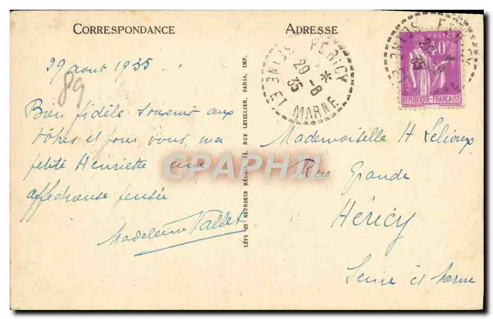 Avallon - Ansicht der Kirche Saint-Lazare und des Glockenturms — Curet-Renaudot, Verlag - Rückseite