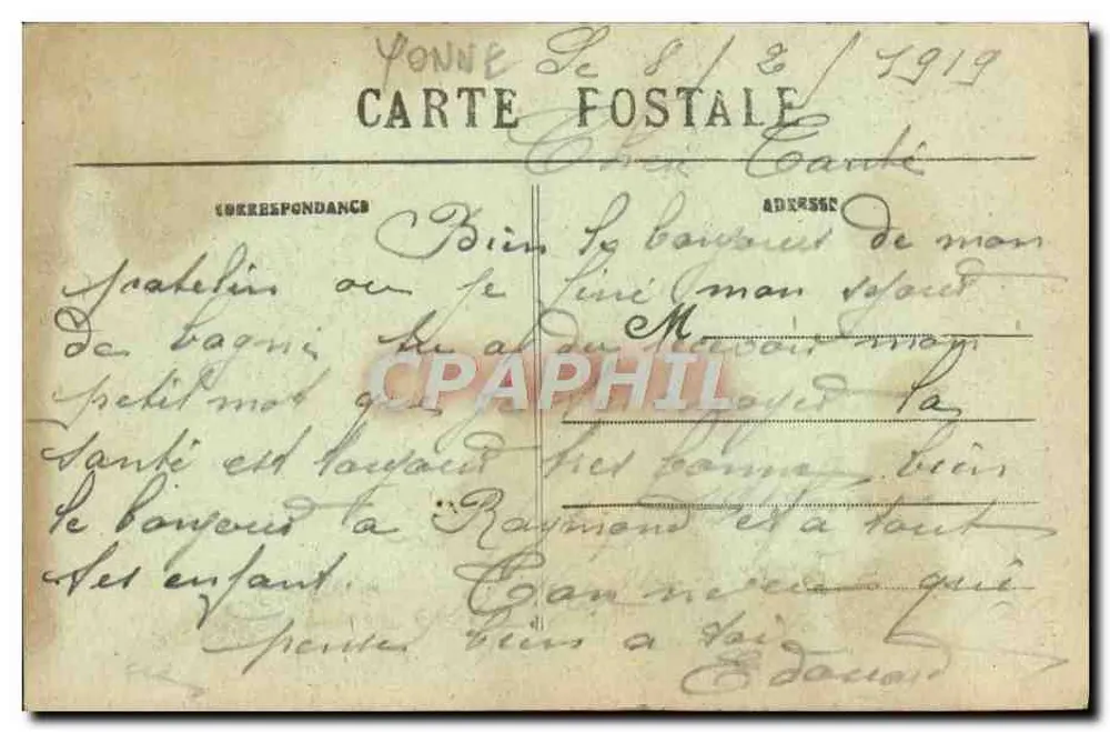 Avallon — Rue des Deux-Cousins — Pothain, édit. Avallon - Verso