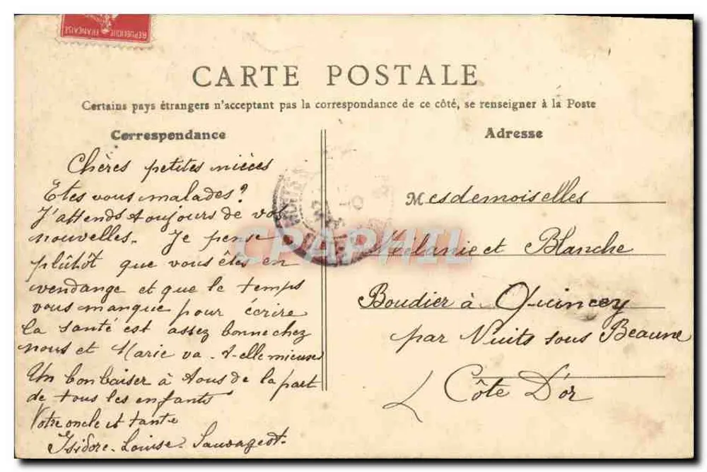 Avallon (Yonne) — Estátua e Promenade Vauban — B. F., Paris - Verso