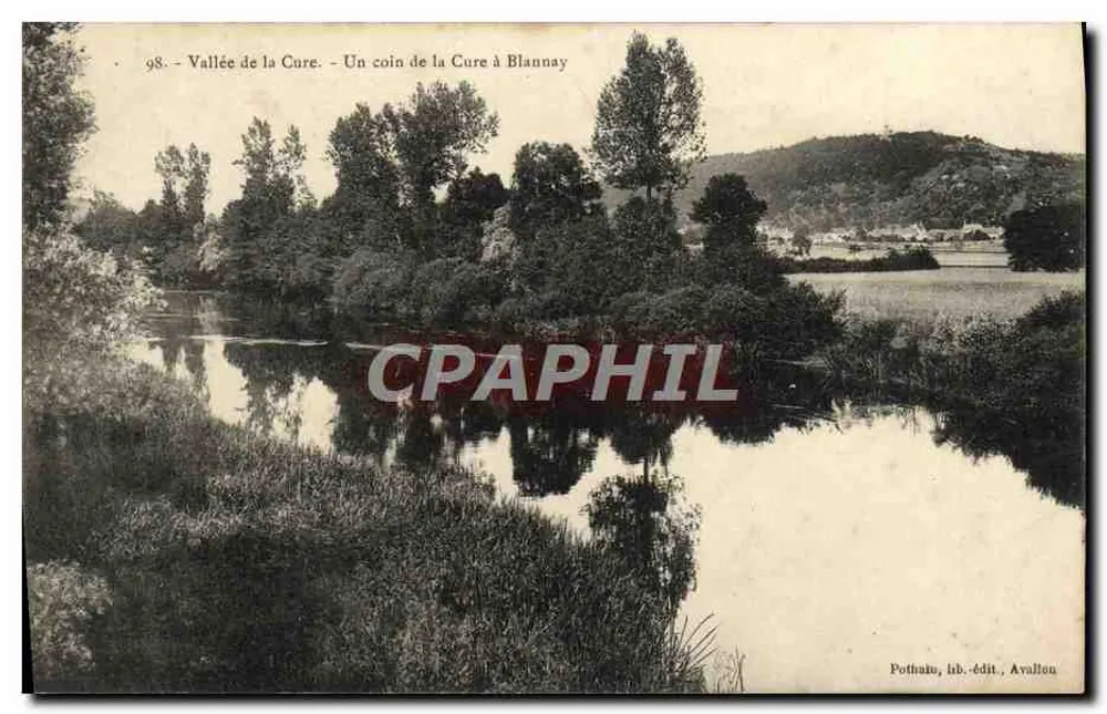 Tal der Cure — Ein Stück des Flusses Cure in Blannay — Potthain, lith.-verlegt, Avallon - Vorderseite