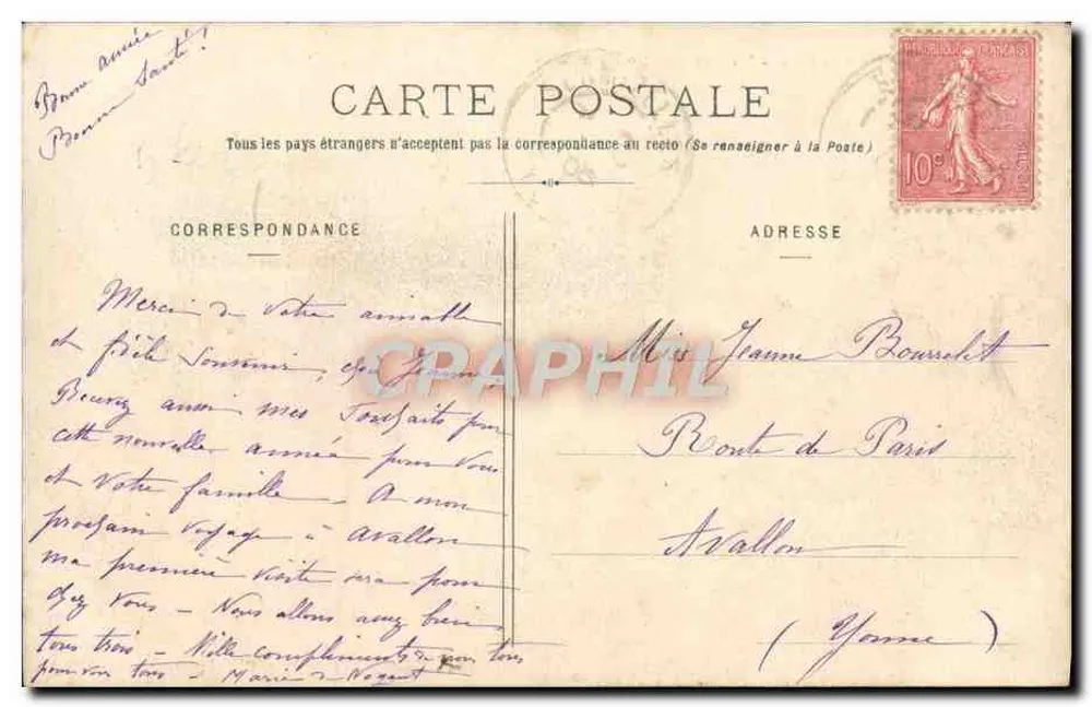 Tal der Cure — Ein Stück des Flusses Cure in Blannay — Potthain, lith.-verlegt, Avallon - Rückseite