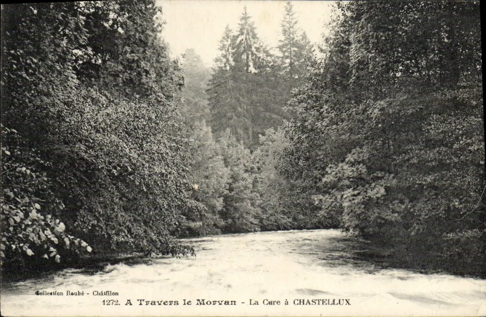 La Cure w Chastellux — Przez Morvan — Kolekcja Roubé - Châtillon, nr 1272 - Awers