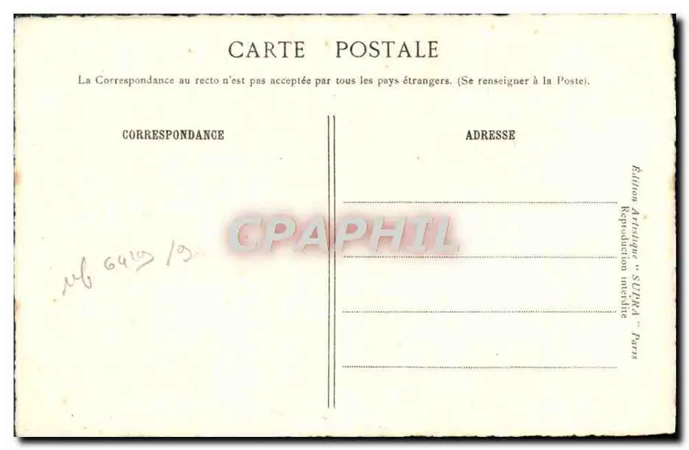 Castelo de Chastellux — Yonne — Séculos XV e XVI — Edição Artística 'SULPRA' Paris - Verso