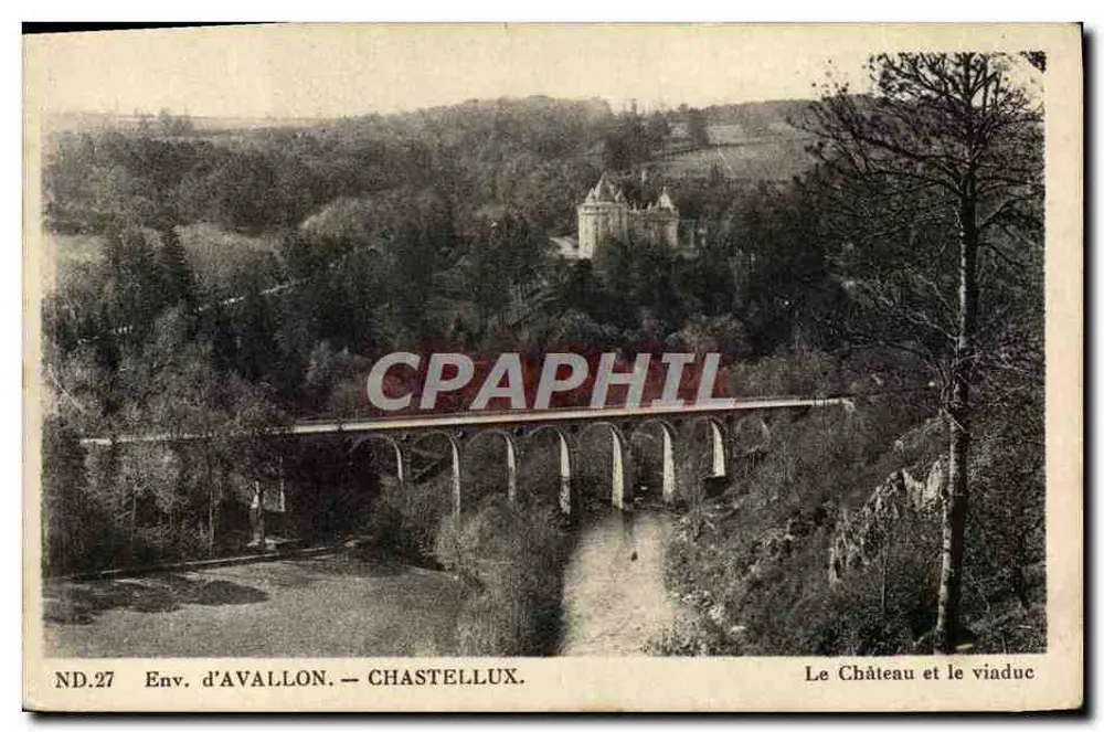 Ansicht von Avallon — Chastellux — Schloss und Viadukt - Vorderseite