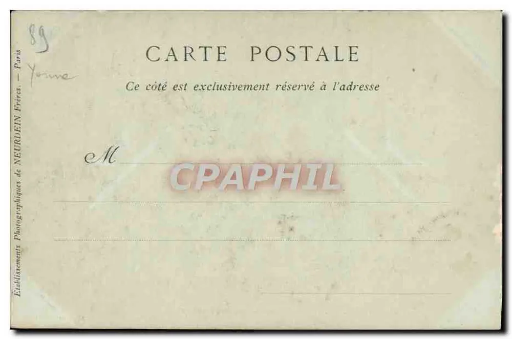 Tal der Cure — Ansicht des Schlosses Chastellux — Sammlung ND Phot - Rückseite