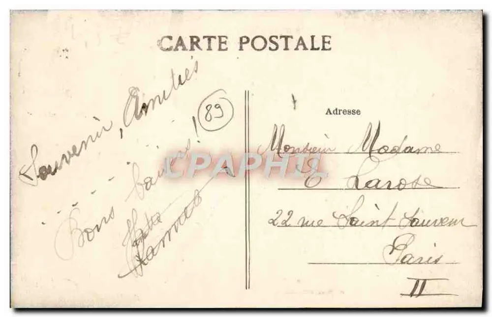 Fleury-Vallée-d'Aillant — Eingang zum Dorf, Seite Laduz — H. Vilain, Verlag, Auxerre - Rückseite