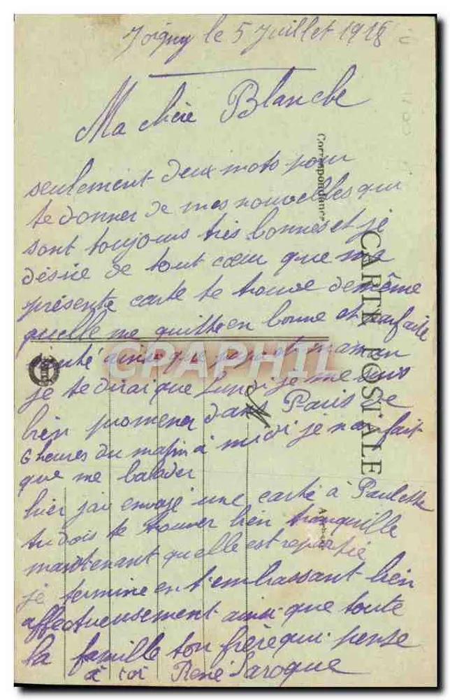 Joigny (Yonne) - Die Reihe der Quais, Ansicht vom Chemin d'Epizy — Sammlung J. D., Sens - Rückseite